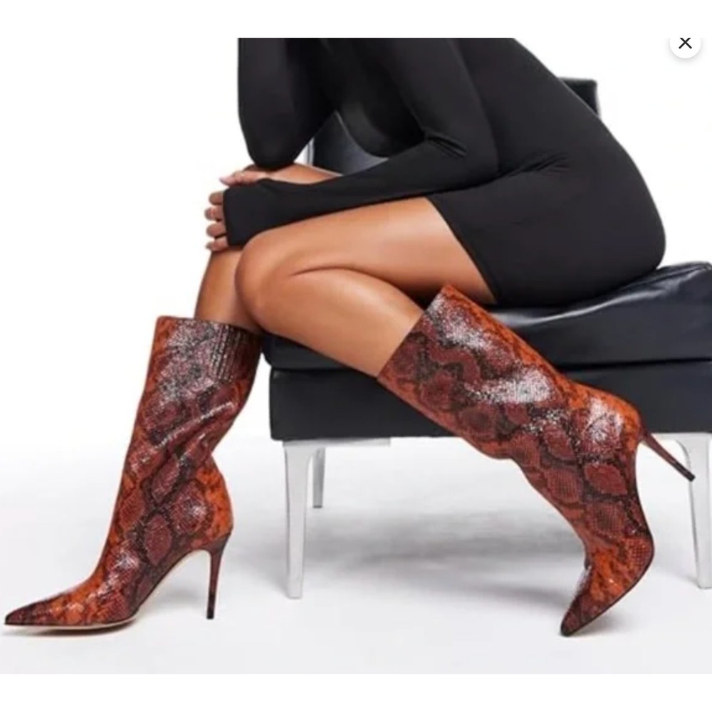 New Katy Perry The Revival Boot Nutshell Multi Silhouette Heeled 5.5M/35.5